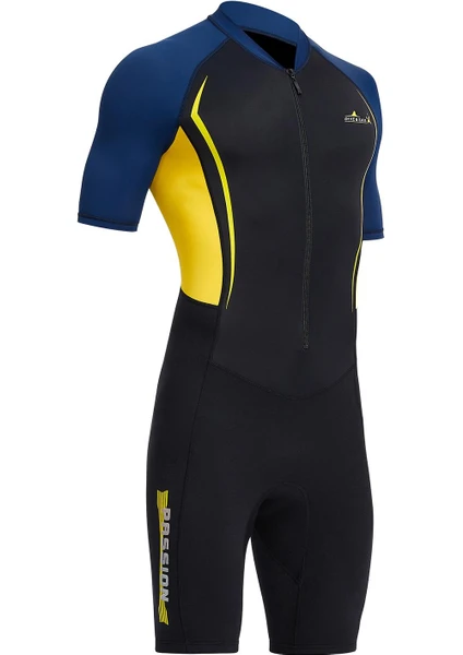 Strade Store Erkek Şort Wetsuit Surf Spearfishing Için Tam Vücut Ön Zip Xxl Sarı (Yurt Dışından)