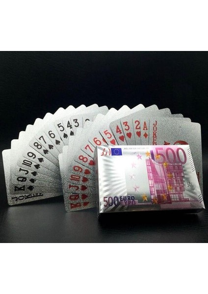 Euro Baskılı Iskambil Oyun Kartları Gümüş Renk fiyatları
