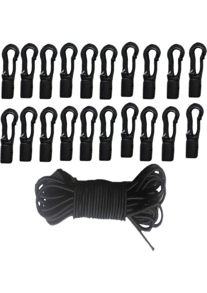 Kayak Teknesi Aktiviteleri Için 20 Pcs Bungee Kordon Klipleri ile Naylon Bungee Halat