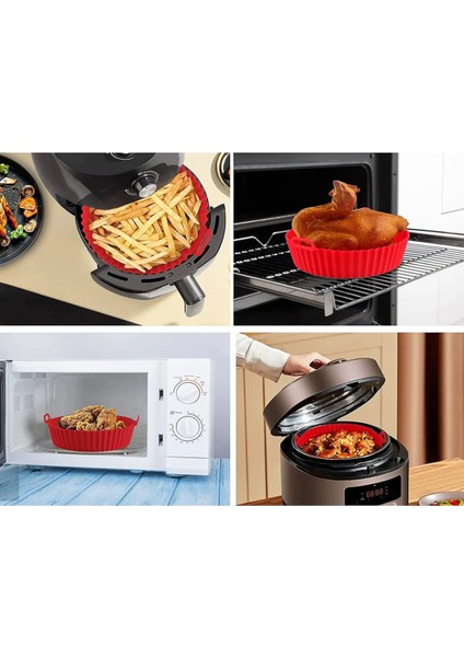 Jındar Life Airfryer Silikon Pişirme Kabı Hava Fritözü Kabı Airfryer Aksesuar Tüm Airfryer'lara Uyumlu