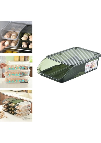 Mutfak Gadget Hanehalkı İçin Otomatik Kutu Konteyner Yumurta Tutucu 03 Yeşil (Yurt Dışından)