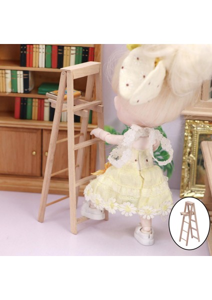 1: 12. Dollhouse Minyatür Merdivenli Sahne Ahşap Oda (Yurt Dışından)