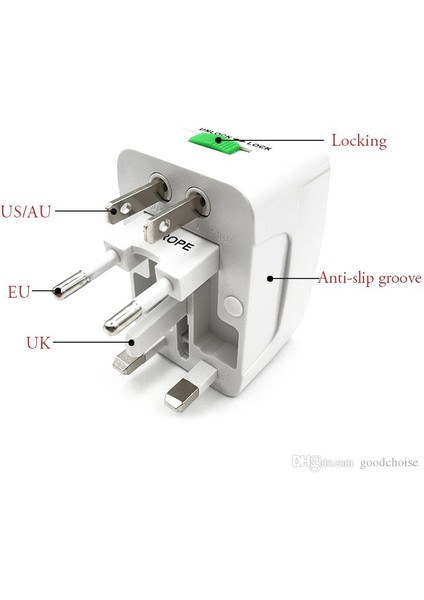 Evrensel Priz-Fiş Çevirici Seyahat Adaptörü 2 USB - Universal Travel Adapter Üniversal Usbli modelleri