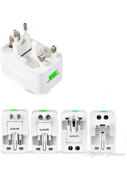 Evrensel Priz-Fiş Çevirici Seyahat Adaptörü 2 USB - Universal Travel Adapter Üniversal Usbli fırsatları
