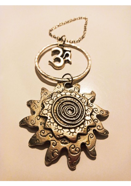 Feng Shui Tibet Spiral Güneş Çiçeği Om Sembol Tılsımı Meditasyon Gümüş Yaşam Enerjisi Gücü