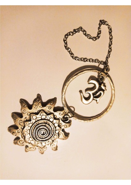 Feng Shui Tibet Spiral Güneş Çiçeği Om Sembol Tılsımı Meditasyon Gümüş Yaşam Enerjisi Gücü