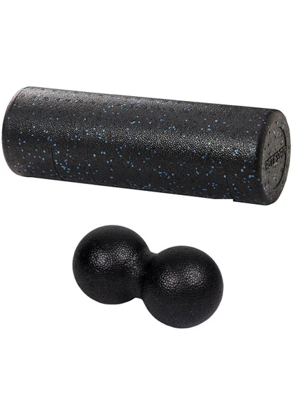 Masaj Rulosu Foam Roller  45 cm Mavi + Fıstık Masaj Topu Seti