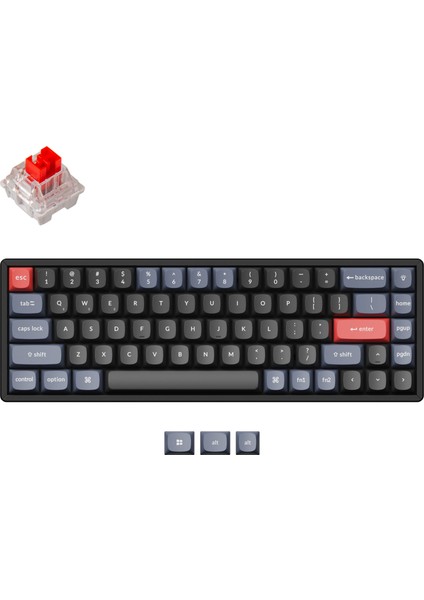 K6 Pro Qmk/vıa Custom Kablosuz Mekanik Oyuncu Klavyesi-Hot-Swappable-Bluetooth 5.1-Multitasking -White Led- Gateron G-Pro Red Switch