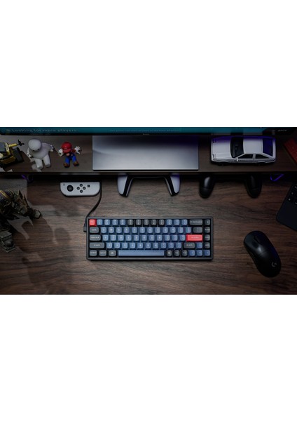 K6 Pro Qmk/vıa Custom Kablosuz Mekanik Oyuncu Klavyesi-Hot-Swappable-Bluetooth 5.1-Multitasking -White Led- Gateron G-Pro Red Switch