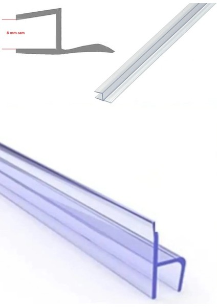 Katlanır Cam Fıtılı Şeffaf 8 mm h (2,50 cm Boyunda 5'li Paket Aksmar)