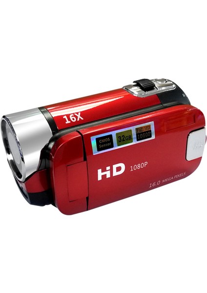 1080P 2.7 "lcd Dijital Video Kamera 16X Av Gece Kartı () - Kırmızı (Yurt Dışından)