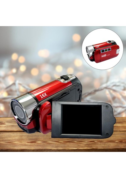 1080P 2.7 "lcd Dijital Video Kamera 16X Av Gece Kartı () - Kırmızı (Yurt Dışından)