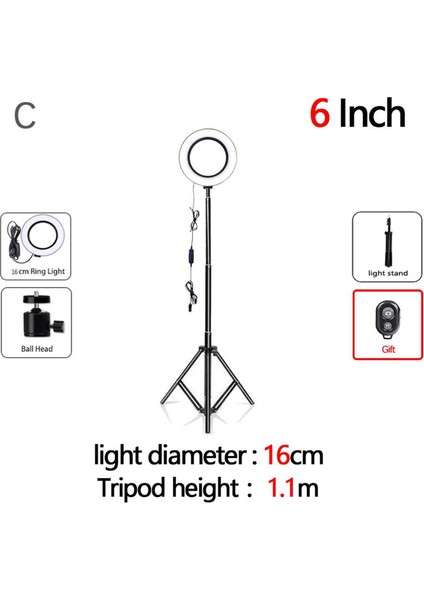 Işık 12 "led Floresan Yüksek Güçlü Parlaklık Fotoğraf/video Işık Video, Set C (Yurt Dışından)