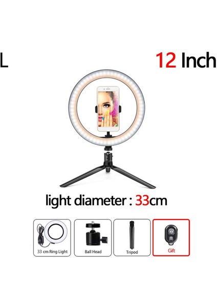 Işık 12 "led Floresan Yüksek Güçlü Parlaklık Fotoğraf/video Işığı Video, Set L (Yurt Dışından)