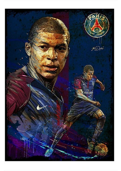 Kylian Mbappé Futbolcu Modern Ahşap Tablo