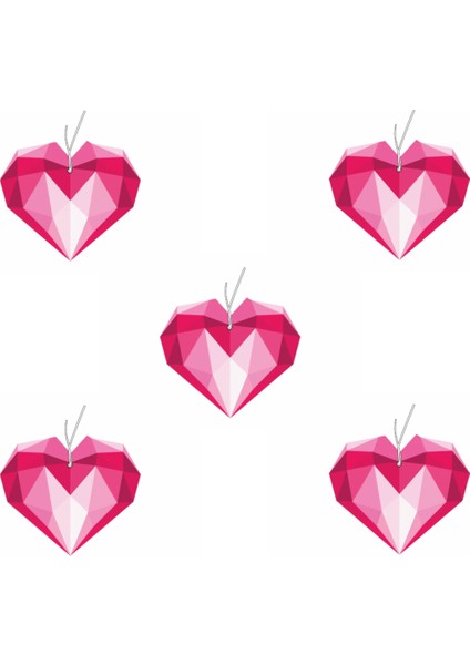 Jethızında 5'li Set Elmas Kalp Tasarımlı Oto Kokusu