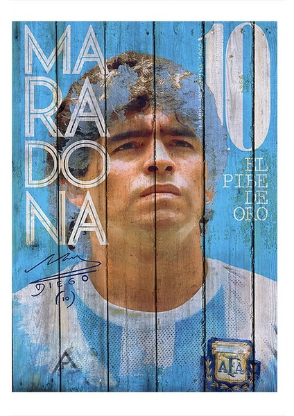 Diego Maradona Futbolcu Modern Mdf Tablo