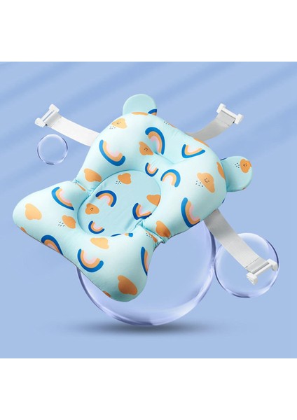 Banyo Destek Koltuğu Konforlu Anti-Slip Banyo Pad Bebek Bahyesi Küvet Ped Gökkuşağı Mavisi (Yurt Dışından) fırsatları