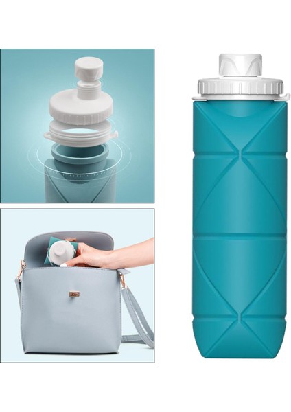 Taşınabilir Katlanabilir Su Şişesi Su Isıtıcısı Açık Bisiklet Spor Salonu Sporları 600ML Yeşil (Yurt Dışından) modelleri