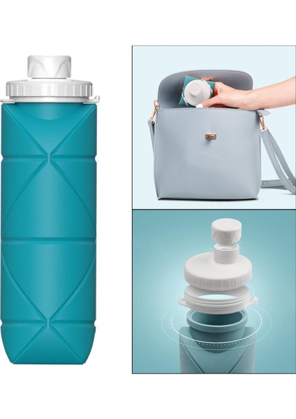 Taşınabilir Katlanabilir Su Şişesi Su Isıtıcısı Açık Bisiklet Spor Salonu Sporları 600ML Yeşil (Yurt Dışından) fırsatları