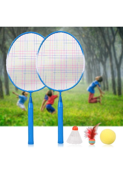 Çocuklar Için Dayanıklı Badminton Raketleri Shuttlecocks Raket Balls Mini Mavi Için (Yurt Dışından)