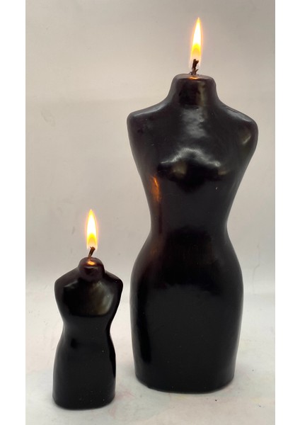 2 Boy Siyah Vücud Mum Seti 24 cm - 11 cm