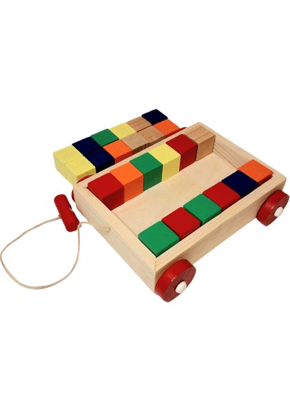 Playwood Renkli Küplerle Birlikte Eğitici Ahşap Bloklu Araba fiyatları