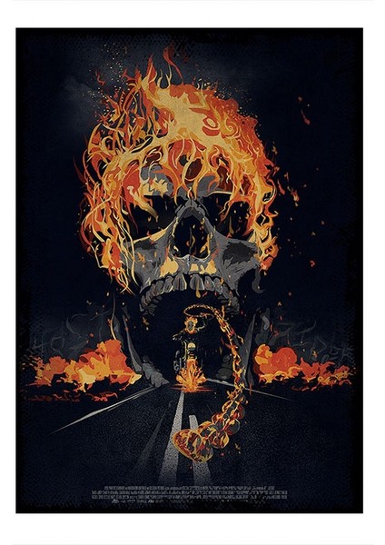 Ghost Rider Hayalet Sürücü Film Afişi Art Mdf Tablo