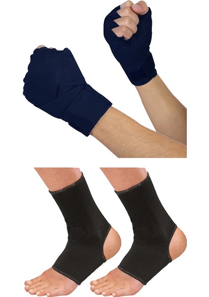 Boks Bandajı ve Kick Boks Çorabı Seti, Muay Thai Kickboks Bandajı + Boks Çorabı Muay Thai Bandajı