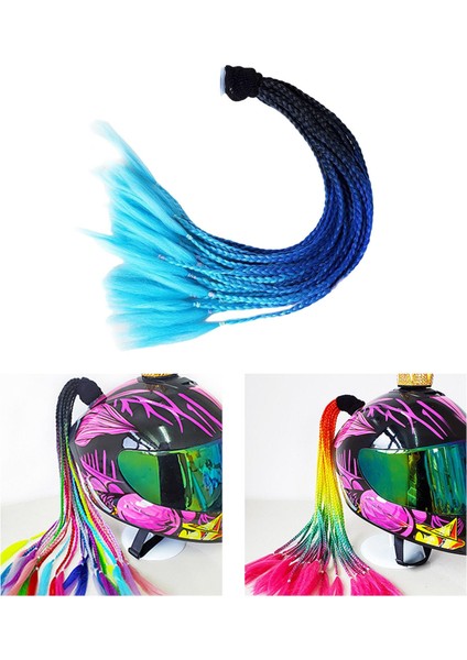 Motosiklet Örgüleri Ponytail 55CM-60CM Punk Kadın Erkekler Gri (Yurt Dışından)