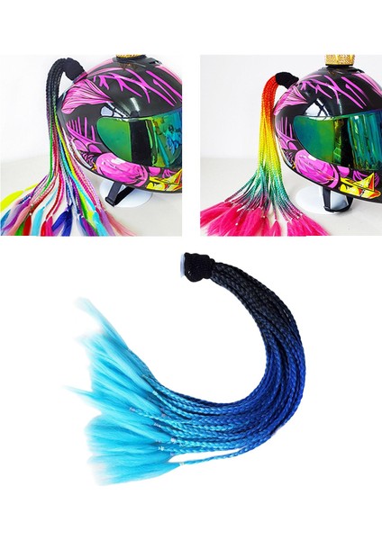 Motosiklet Örgüleri Ponytail 55CM-60CM Punk Kadın Erkekler Gri (Yurt Dışından)