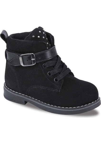 24161 Siyah Kız Çocuk Bebek Günlük Uzun Bilekli Kalın Taban Sneaker Spor Bot Ayakkabı