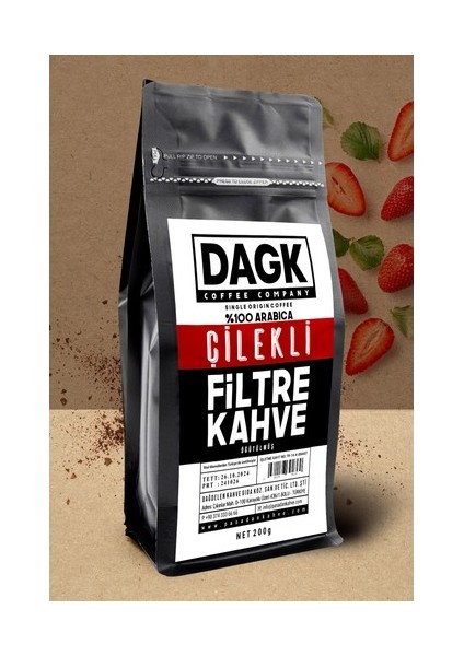 Çilekli Filtre Kahve Öğütülmüş Aromalı 200 gr