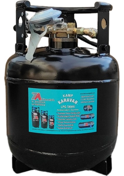 7A Mühendislik Karavan Lpg Tankı 22 Lt Dikey Tak Kullan Hazır Set