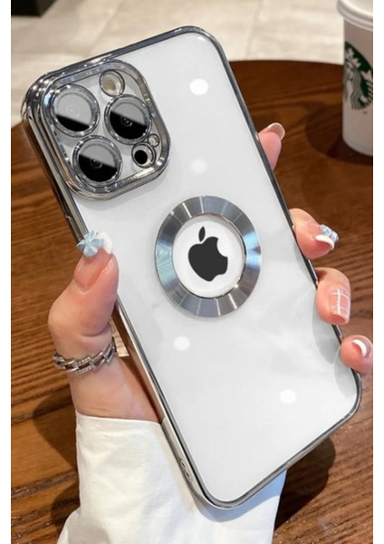 Deilmi Iphone 14 Pro Uyumlu 3D Lens Koruma Renkli Halka Metalik Görünüm Çizilmez Hole Silikon Kılıf Kapak