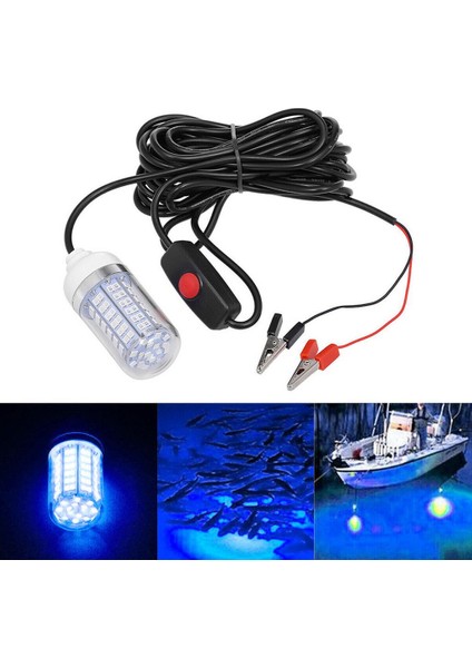 12V LED Sualtı Dalgıç Su Geçirmez Gece Balıkçılık Hafif Balık Mavisi (Yurt Dışından) fırsatları
