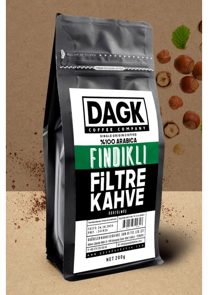 Fındıklı Filtre Kahve Öğütülmüş Aromalı 200 gr