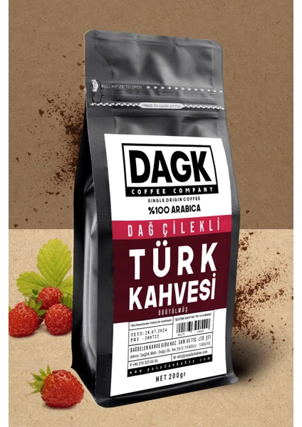 Dağ Çilekli Türk Kahvesi 200 gr (Aromalı)