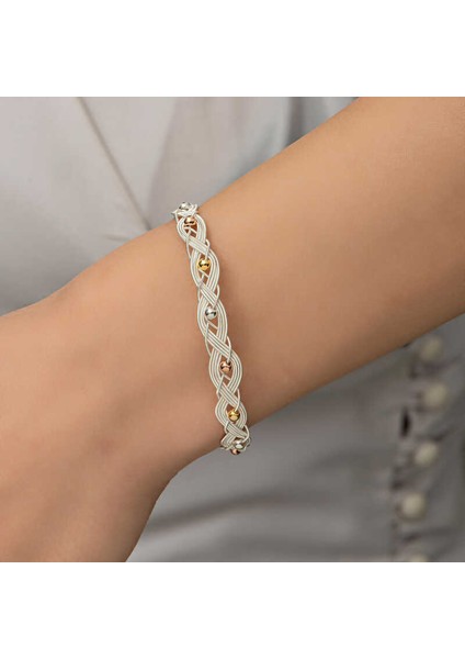 Gümüş Inci Kazaziye Örgü Bileklik modelleri