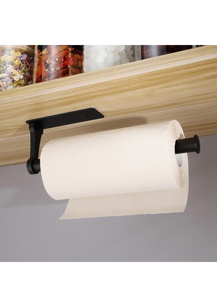 Kağıt Havlu Tutucu, Mutfak Için Dolap Altında Kağıt Depolama Silini Mutfak, Alüminyum Siyah 12.4inch