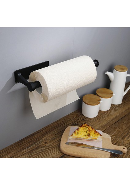 Kağıt Havlu Tutucu, Mutfak Için Dolap Altında Kağıt Depolama Silini Mutfak, Alüminyum Siyah 12.4inch