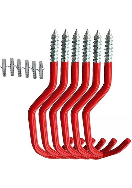 2x 6/set Bisiklet Kancaları Depolama Tavan Askısı Garaj Bahçe Aracı Kürek Organizatörü