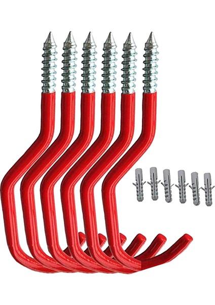 2x 6/set Bisiklet Kancaları Depolama Tavan Askısı Garaj Bahçe Aracı Kürek Organizatörü