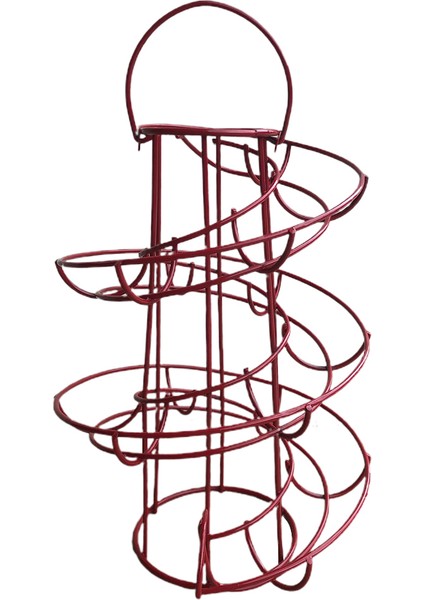 Spiral Raf Organizatör Keeper 24 Yumurta Serbest Duran Kırmızı Kırmızı 18X30.5CM