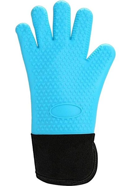 Silikon Pişirme Eldivenleri, Izgara Eldivenleri, Fırın Dışı Barbekü Mavisi