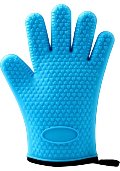 Silikon Pişirme Eldivenleri Mutfak Fırın Tenceresi Tutucular Potholder Mavi