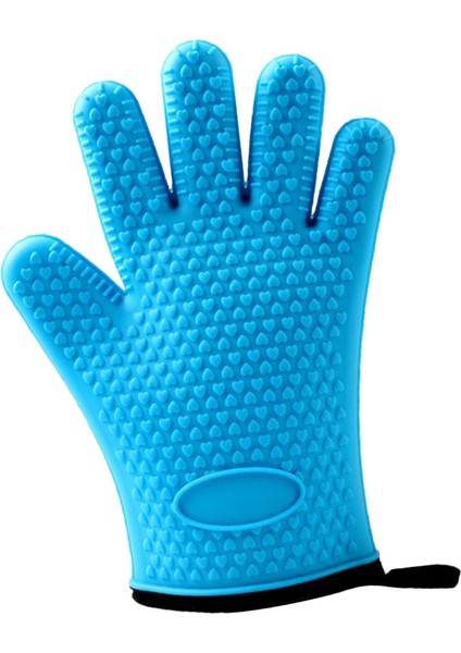 Silikon Pişirme Eldivenleri Mutfak Fırın Tenceresi Tutucular Potholder Mavi indirimleri