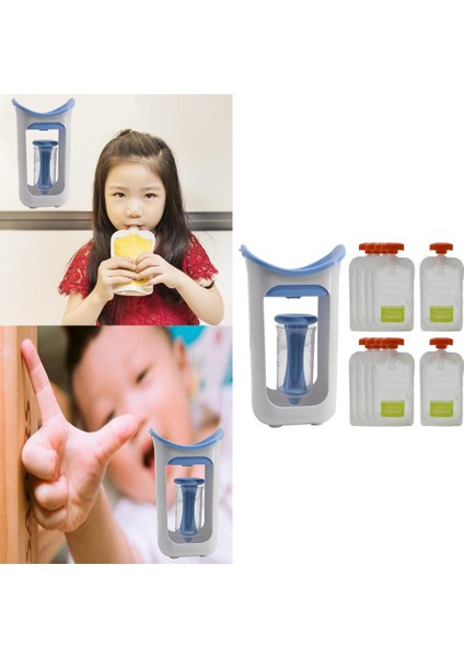 Bebek Maması Suyu Ile/ Organizatör Depolama Torbası Püresi Açık Mavi Paketleme