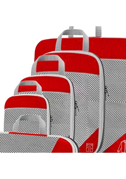 Depolama Örgü Torbaları Genişletilebilir Seyahat Kırmızı 6pcs Seçenekleri