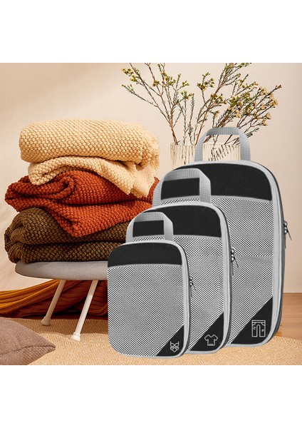 Sıkıştırma Paketleme Küpleri Paketleme Organizatörleri Genişletilebilir Seyahat Breatbable 3pcs Seçenekleri modelleri
